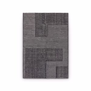 Stripe Rug Rectangular Black And White