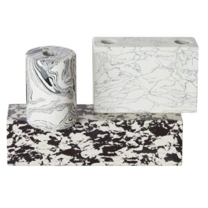 Swirl Black & White Candelabra