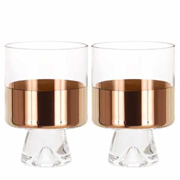 Tank Low Ball Glasses X2 Copper